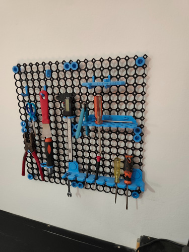 Tablero Organizador Herramientas Multiboard Encastrable Mod Negro Y Celeste