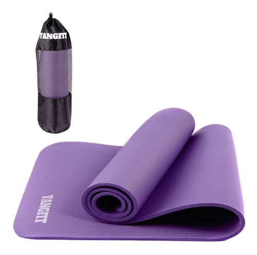 Tapete Yoga Mat Pilates Nbr 10mm Grosso Para Exercícios Yangfit Roxo