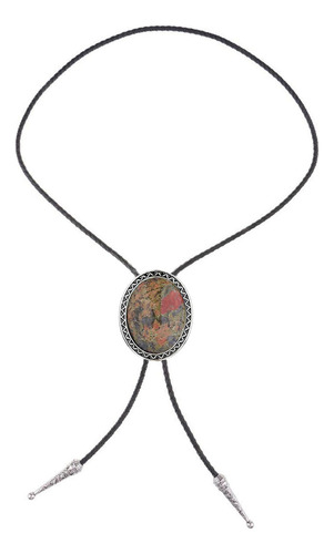 Hombres Bolo Tie Decorativo Pu Cuerda De Cuero Colgante