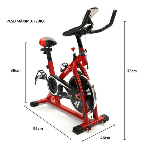Imagen 5 de 6 de Bicicleta De Spinning Fija Femmto Bici Rueda Disco Casa Gym