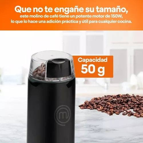 Molino Para Café Y Especias 50g Negro Masterchef