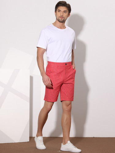 Short Bermuda Hombre Pantalones Cortos Ajustado A Rayas
