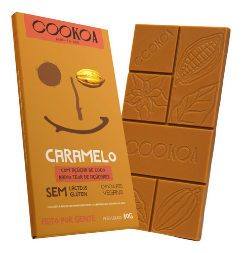 Kit 3x: Chocolate Caramelo Vegano Cookoa 80g