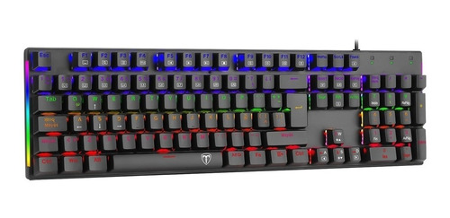 Teclado Gamer Mecanico T-dagger Naxos Rgb Raimbow Switch Red