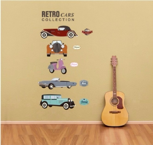 Vinilos Decorativos Pared Autos Moto Clásicos Vintage Jm8350