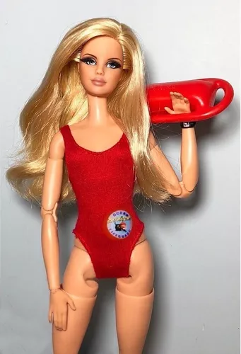 Maiô P/ Boneca Barbie Biquíni Roupa Banho Praia + Sapato 19p