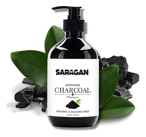 Saragan Pure Activated Charcoal Shampoo  Best Sulfate Free,
