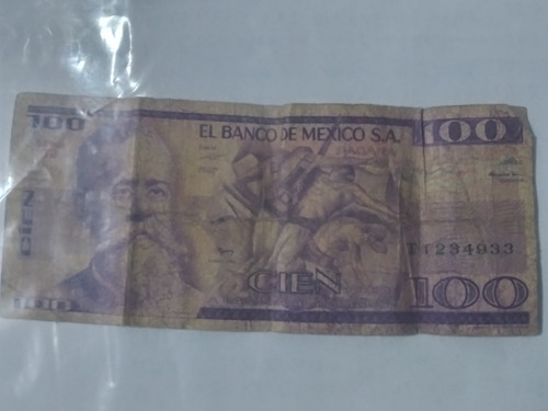 Billete Antiguo Mexicano, $100 Pesos