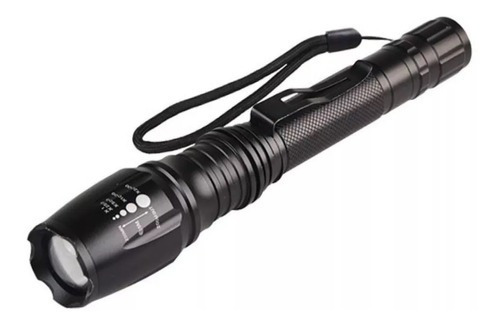 Linterna Táctica Gnérica Bl-8668 Led Militar Potente Recarga Blanco Negro