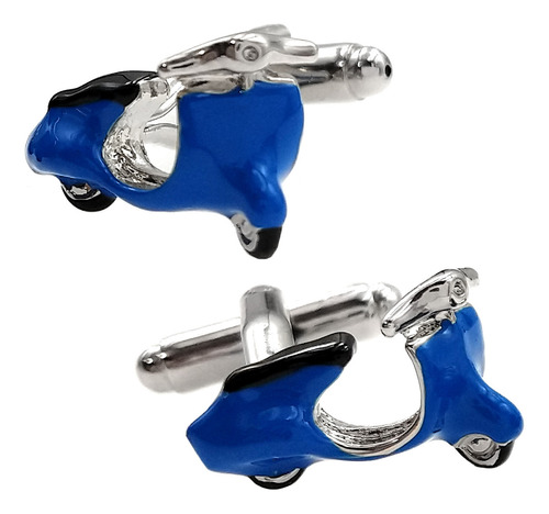 Mancuernillas Thot Ra Moto Motoneta Azul Para Camisa E-653