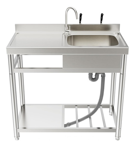 Bacha De Cocina Industrial De 100cm Acero Inox. Bowl Der.