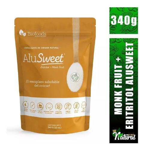 Monk Fruit + Eritritol 340g Biofoods Alusweet. Agronewen