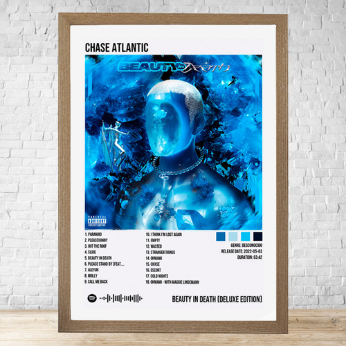 Cuadro Chase Atlantic 30x40 Con Vidrio Y Marco Madera C649 Marrón Claro Moderno