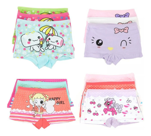 Pack 6 Pantaletas Algodón Niña Calzón Talla 2-16