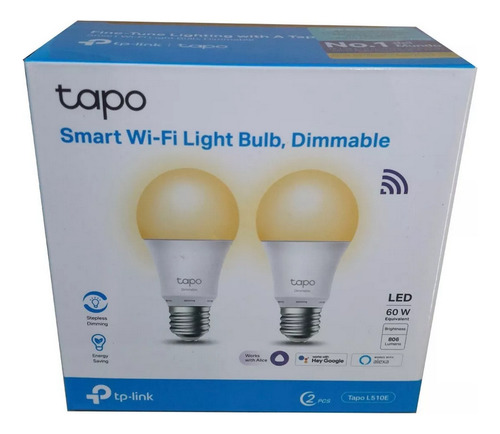 Pack 2 Ampolleta Smart Wifi Regulable Tapo L510e Tp-link