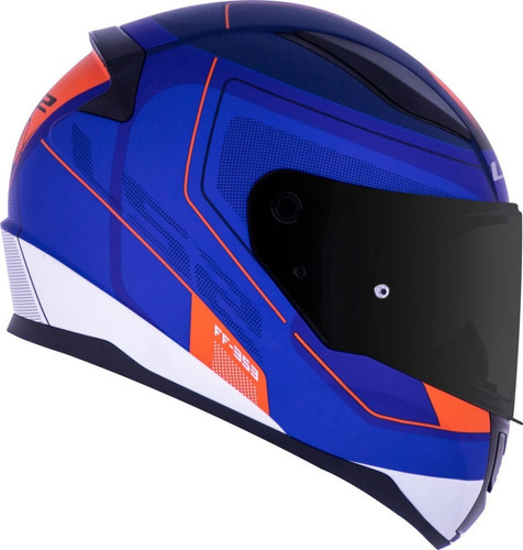 Capacete Ls2 Ff353 Rapid Slide Azul Fosco Laranja Cor Azul-fosco Tamanho do capacete S/P (55/56)