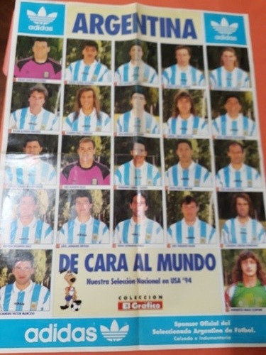 Poster Seleccion Argentina Mundial Usa 1994 Maradona Detalle