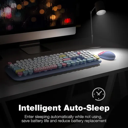 Kit Teclado E Mouse Sem Fio Mofii Zero 2,4 Ghz Azul