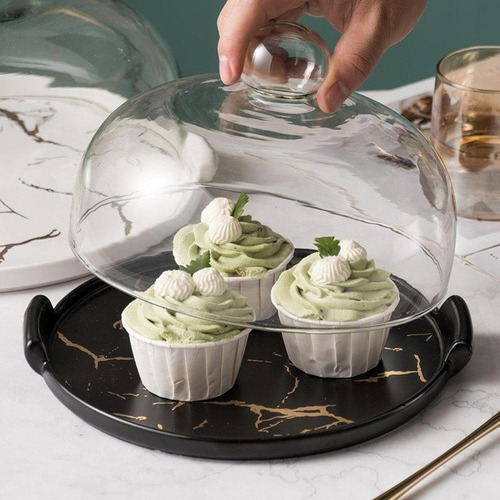 Soporte Para Tartas Con Cúpula De Cristal Transparente Para