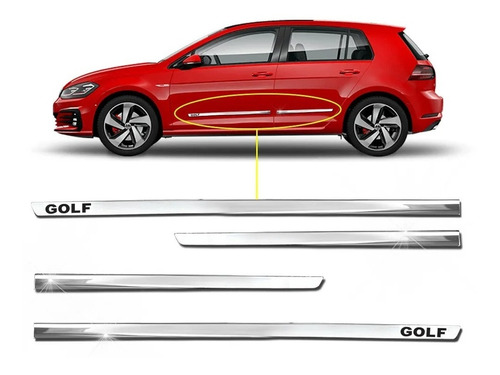 Molduras De Puerta Cromadas Bagueta Vw Golf 2007 En Adelante