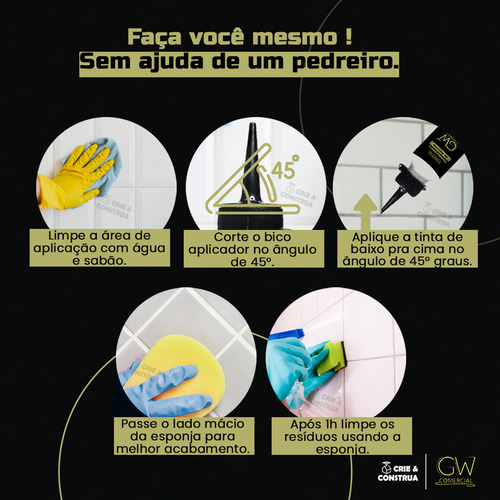 Tinta Restauradora De Rejunto Gw Restaura Fácil 200ml Gelo