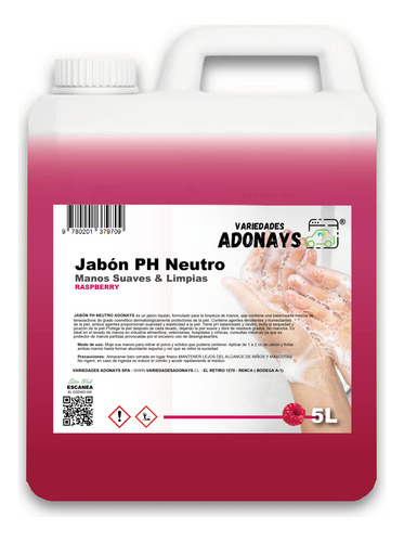 Jabon Ph Neutro Aroma Raspberry 5 Litros