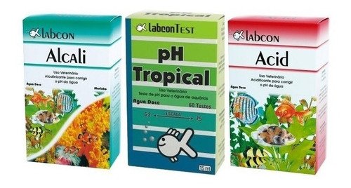 Kit Alcon Teste Ph E Corretor Acid E Alcali Labcon