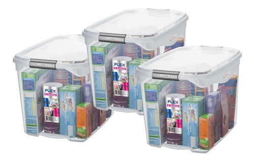 Set X3 Caja Organizadora Plástico Mediana Alta 36lts Sanremo