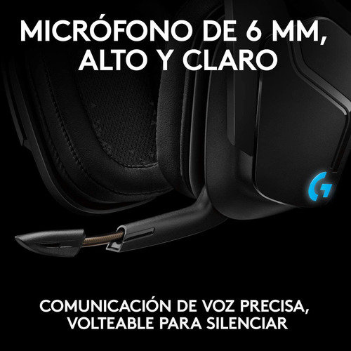 Imagen 5 de 10 de Diadema Gamer Inalámbrica 7.1 Logitech G935 / Rgb Lightsync