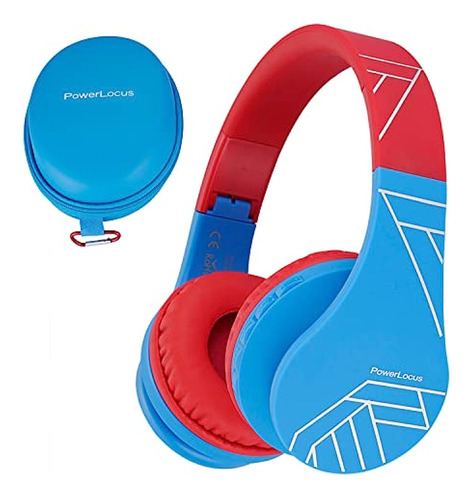 Powerlocus Auriculares Bluetooth Niños, Auriculares Sobre 85 Color Blue/Red