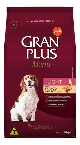 Ração Cães Médios E Grandes Granplus Menu Light Frango 15kg