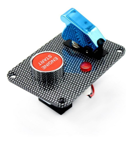 Car Engine Start Push Button Blue Cover Toggle Switch Panel