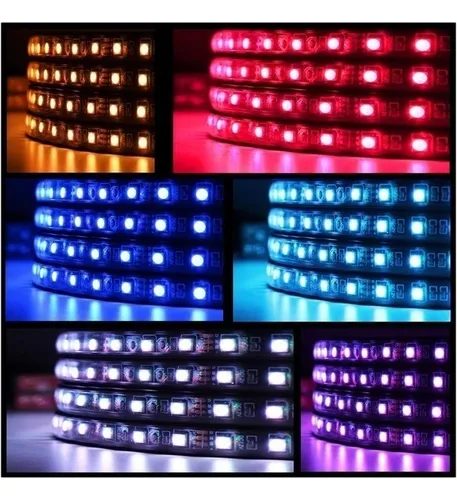 4pcs Rgb Led Control Inalámbrico Coche Luz De Neón Tira Tubo