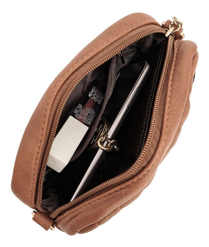 Bolsa Feminina Transversal Tiracolo Pequena Cor Brown Marrom