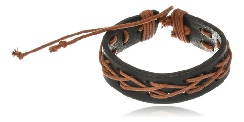 Bracelete Boca Santa Semijoias Couro Preto E Marrom Unisex