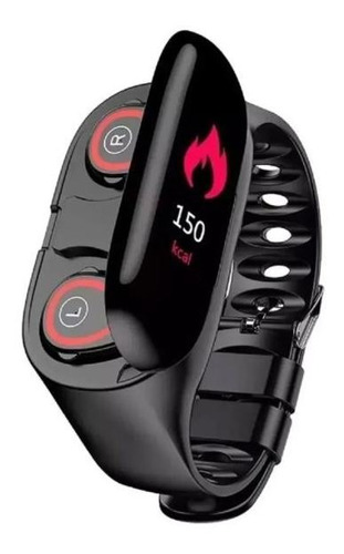 Smart Watch Digital Incluye Un Par De Audífonos Bluetooth Color de la caja Negro Color de la malla Negro