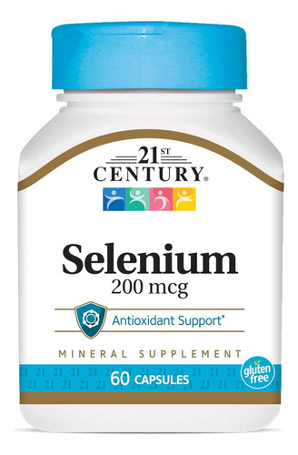 Selenio Selenium 200 Mcg 60 Cápsulas Anticancerigeno Antioxi