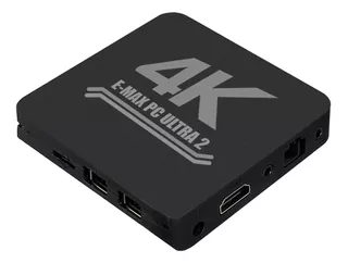 Tv Box E-max Pc Ultra 2 Estándar 4k 8gb Negro Con 1gb De Memoria Ram Miracast Ethernet Wifi Android