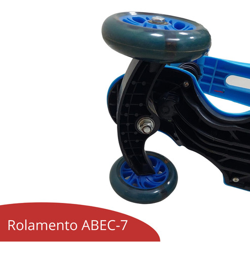 Patinete Infantil 3x1 Até 50kg Com Cesta Joaninha Importway Cor Azul