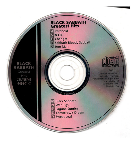 Fo Black Sabbath Cd Greatest Hits Usa Ricewithduck