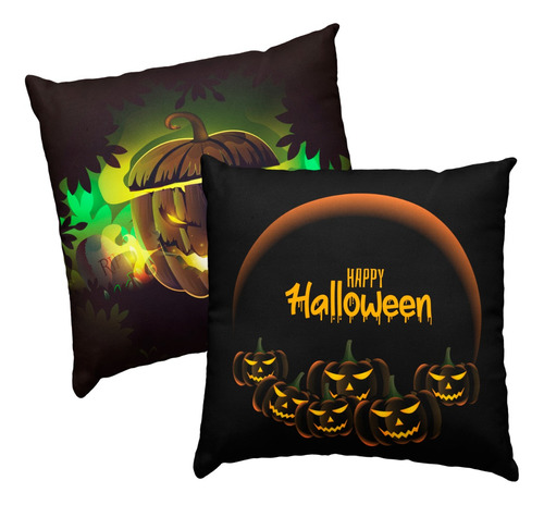 Cojines Negros Juego De 2 Fundas De Halloween