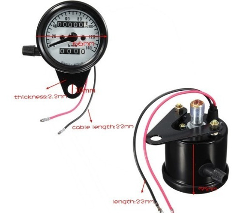 Imagen 2 de 3 de Velocimetro Moto 12v C/luz Indicadora
