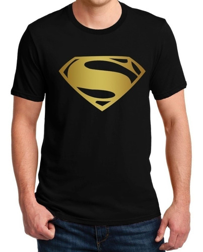 Polera Estampada Superman Simbolo Dorado Superheroe