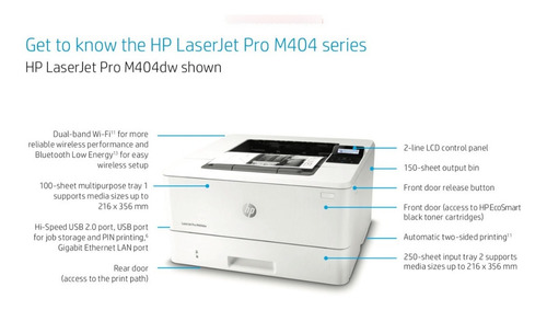Imagen 5 de 5 de Impresora Hewlett Packard Laserjet Pro M404dw Monocromatica