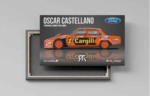 Cuadro Oscar Castellano Ford Falcon Dodge Tc 40x25 Cm