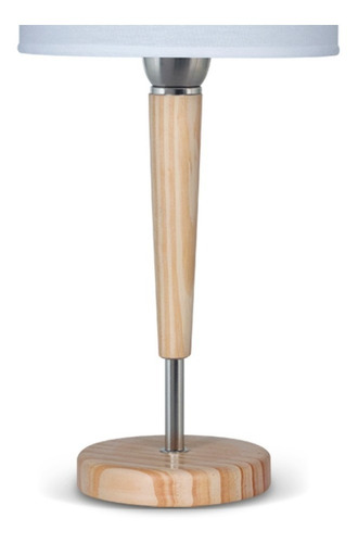 Imagen 2 de 2 de Lampara De Mesa Madera Natural Y Metal Pantalla Lino N6