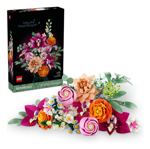 Kit Lego Botanical Ramo De Flores Fantasía En Rosa 10342 749 Flores