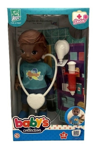 Imagem 4 de 4 de Boneco Menino Bebê Baby Collection Alive Moreno Negro Dodói