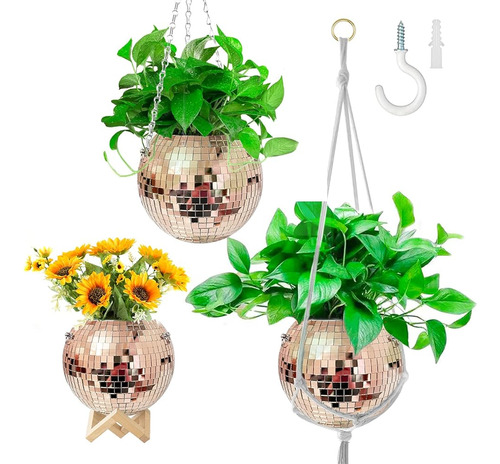 Orikaso Disco Ball Planter 8 , Macetas Colgantes De Bolas De