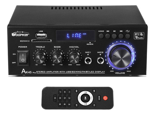 Amplificador De Potencia Digital Bluetooth Woopker Ak45 De 1